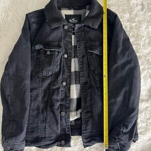 Hollister Men's Dark Gray Sherpa-Lined Jacket